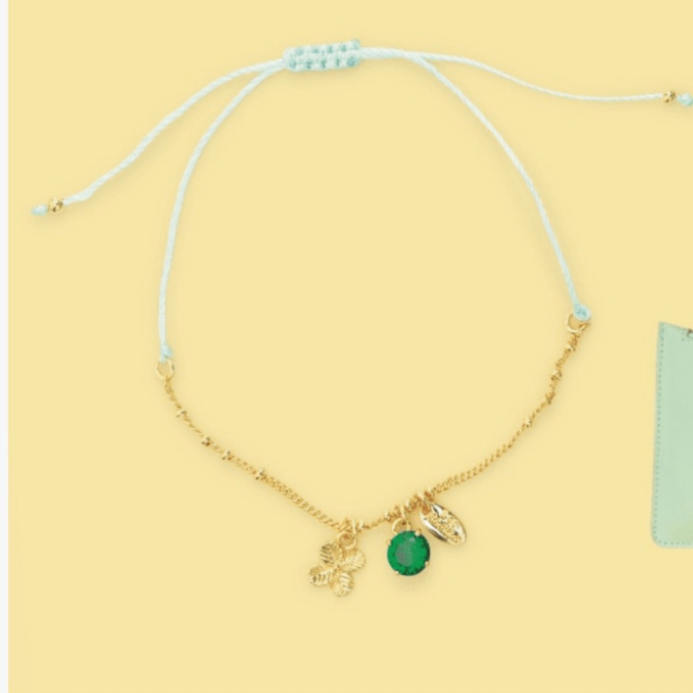 Les Nereides Gold and Green Charm Bracelet